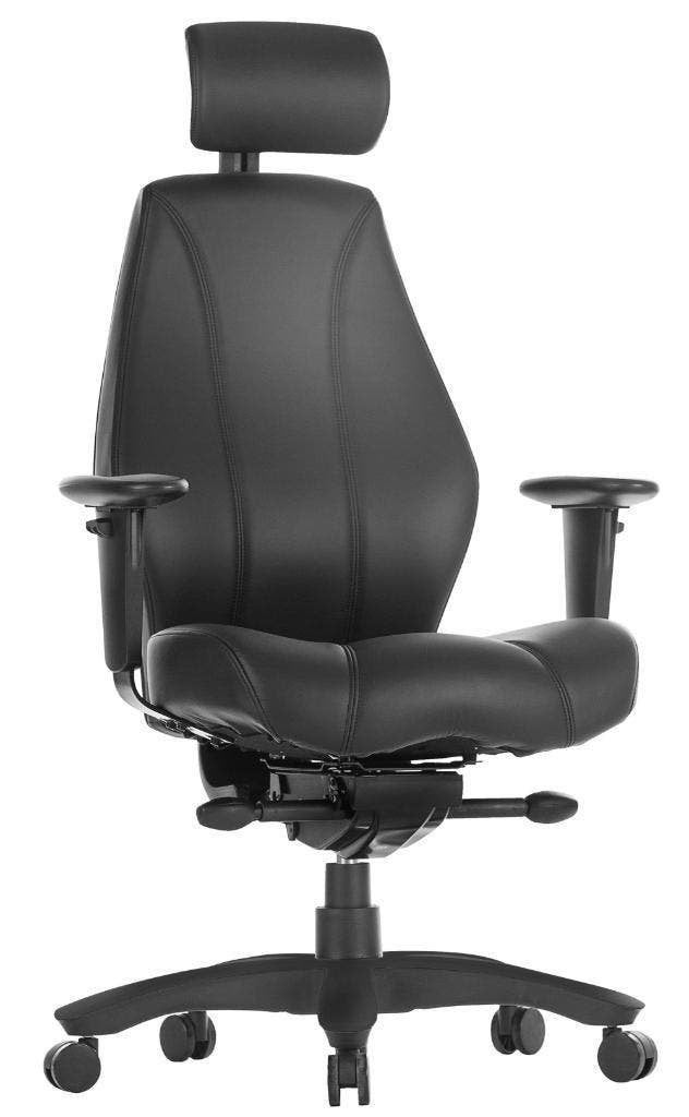 Raptor Heavy Duty 24-uurs bureaustoel, Zwart Leder stof, Zwart, Nieuw, Ophalen of Verzenden, Ergonomisch