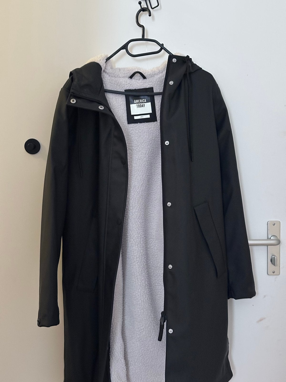 America Today regenjas met teddy voering - Maat S, Kleding | Dames, Jassen | Winter, Verzenden, Zwart, Zo goed als nieuw, Maat 36 (S)