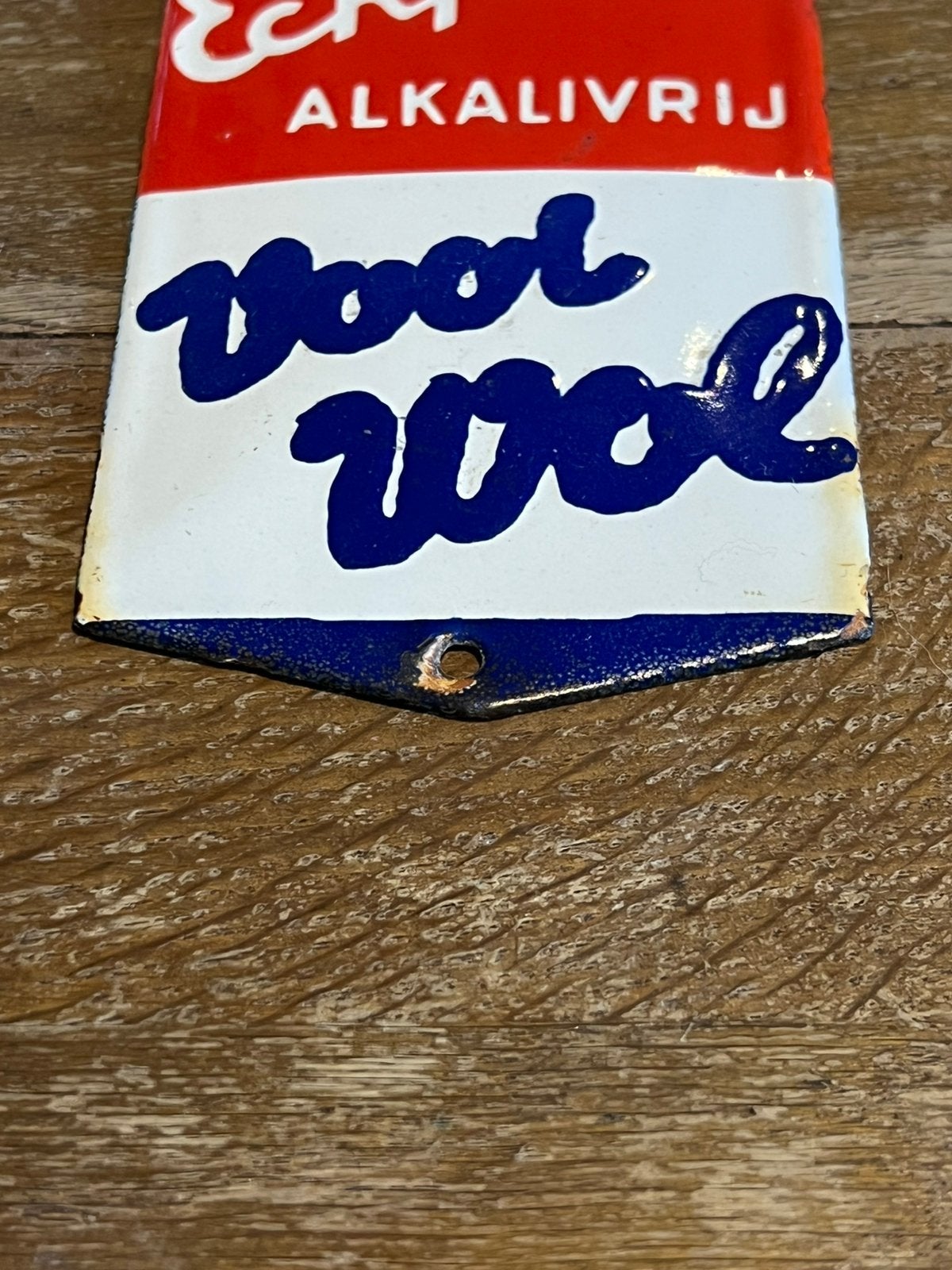 OUD EMAILLE DEURPOSTBORDJE ECHFALON, Ophalen of Verzenden, Gebruikt, Reclamebord