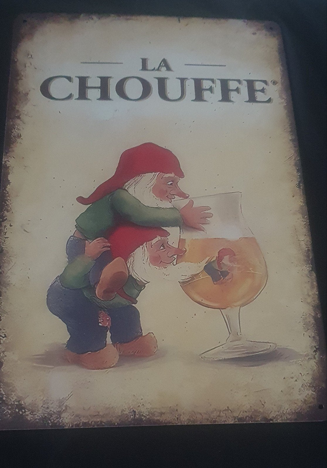 La chouffe wandbord van 30x20 cm, perfect voor de man cave,, Ophalen of Verzenden, Nieuw, Reclamebord, Plaat of Schild, Overige merken