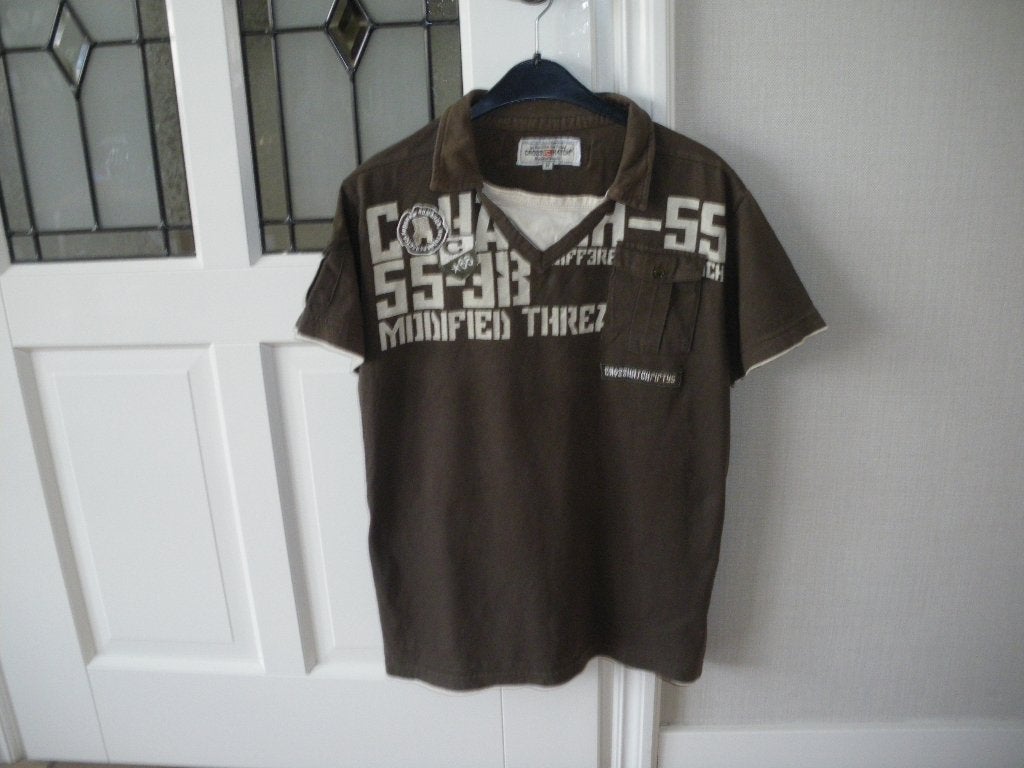 groen zomer polo shirt leuke print medium cross ic hatch, Kleding | Heren, Polo's, Ophalen of Verzenden, Zo goed als nieuw, Maat 48/50 (M)