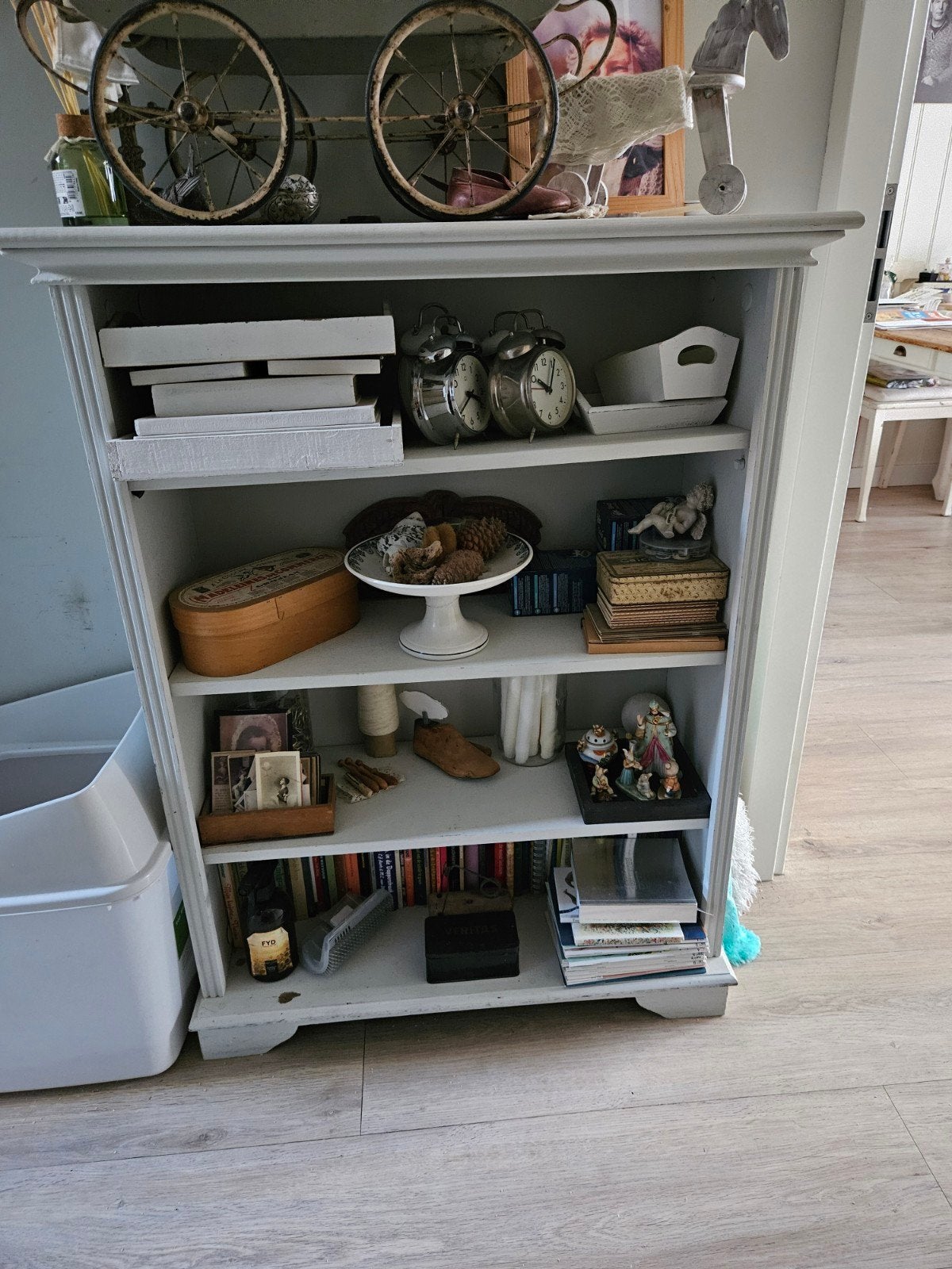 Brocante houten boekenkast (zonder decoratieve items!), Antiek en Kunst, Ophalen