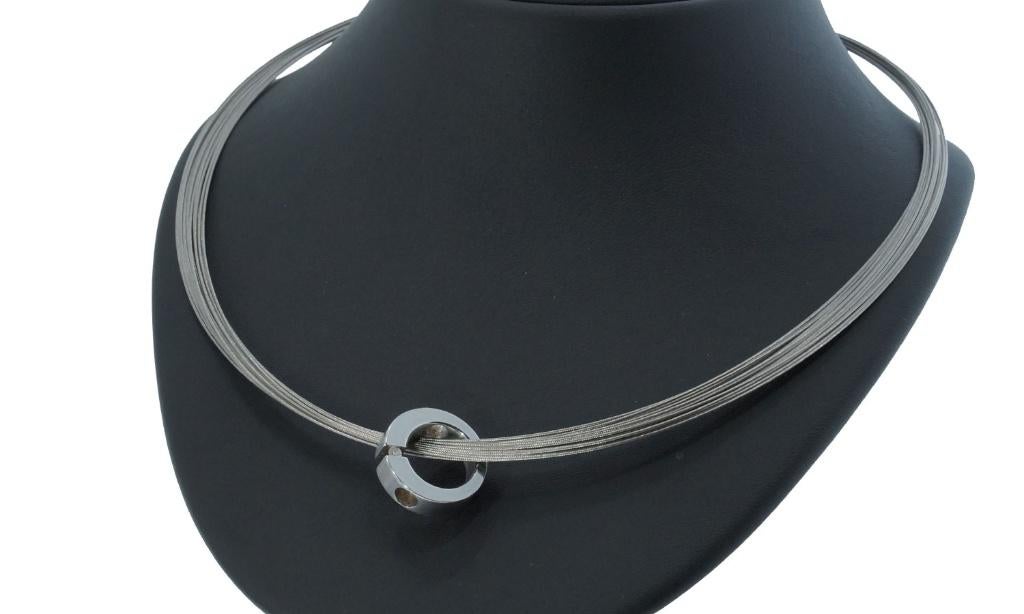 Diamant solitair briljant edelstaal ketting dames hanger