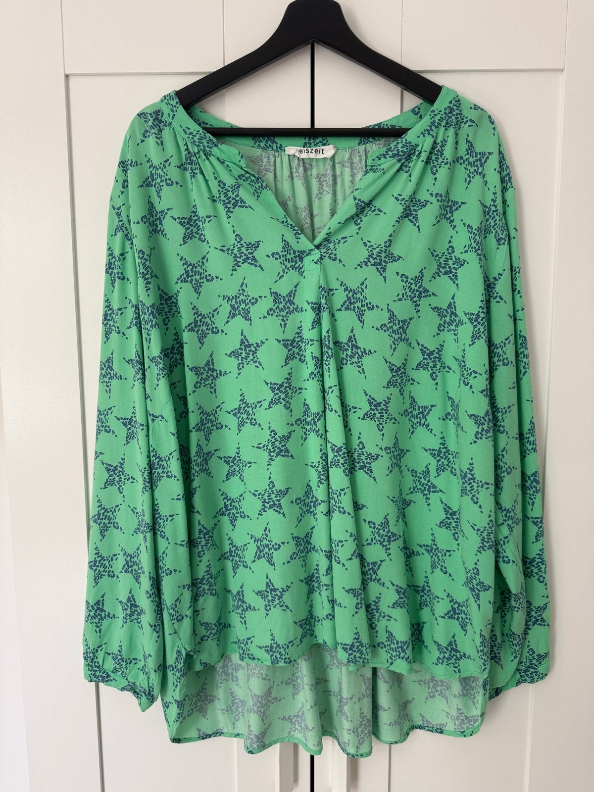 Eiszeit Blouse Maat 50 - Groen met Sterrenprint, Ophalen of Verzenden, Gedragen, Groen