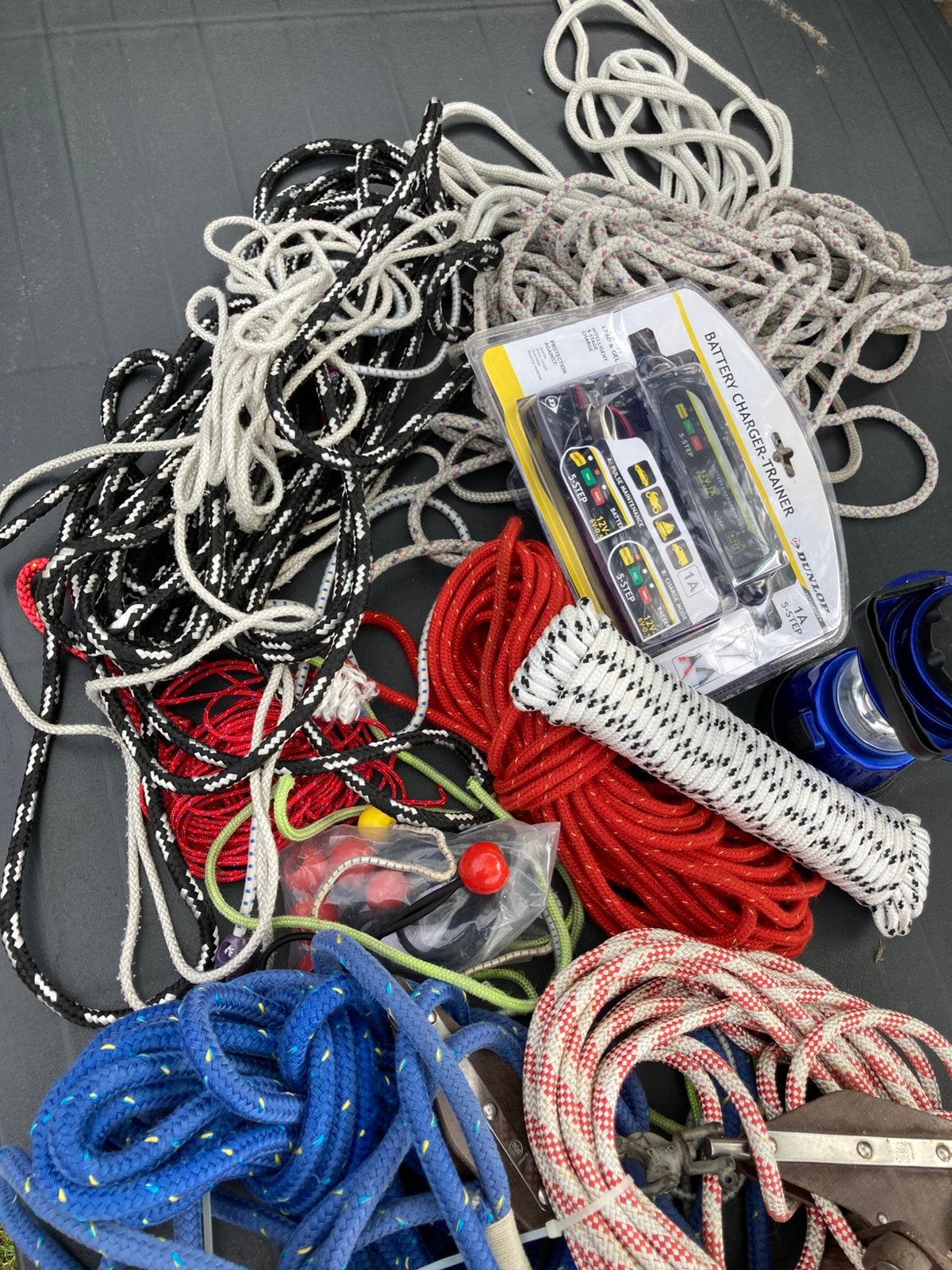 Zeilboot spullen grootschoot touw etc bootaccesoires, Ophalen of Verzenden, Zo goed als nieuw