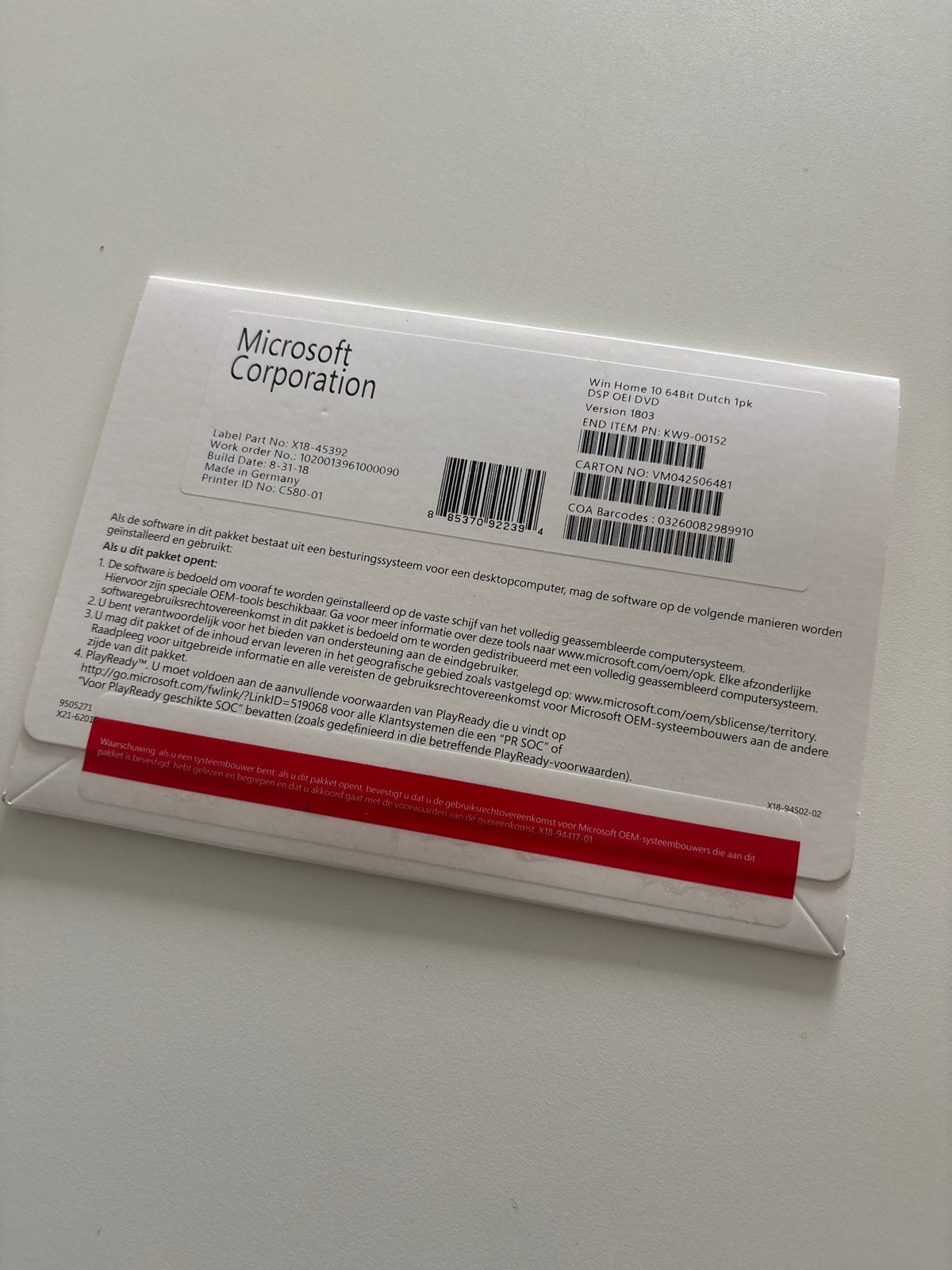 Windows 10 Home 64bit Dutch 1pk DVD, Computers en Software, Besturingssoftware, Nieuw, Windows, Verzenden