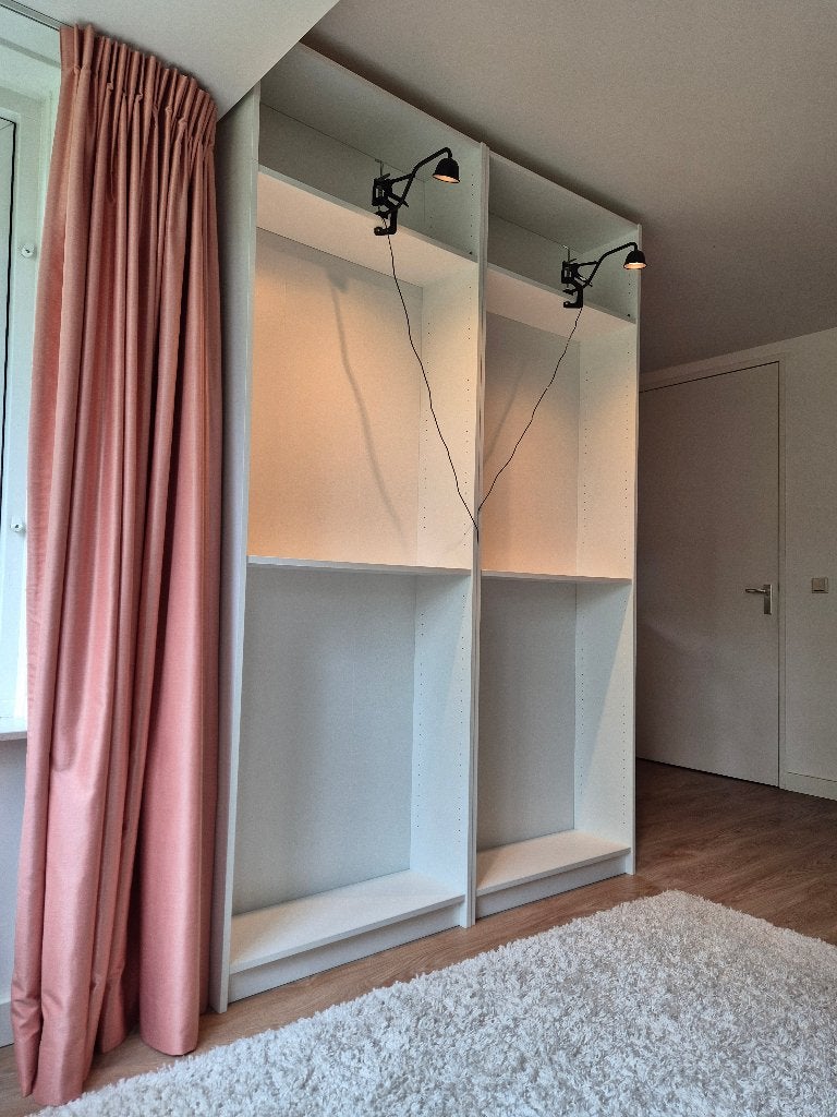 2x Billy IKEA kasten incl. 2x Tvärdrag lampjes., Ophalen, 200 cm of meer, 50 tot 100 cm, Zo goed als nieuw
