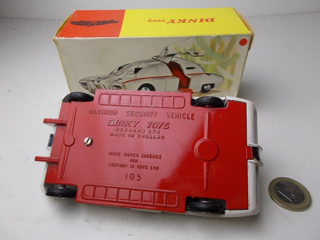 1968 Dinky Toys 105 MAXIMUM SECURITY VEHICLE +ORIG. DOOS (D), Ophalen of Verzenden, Zo goed als nieuw, Bus of Vrachtwagen, Dinky Toys