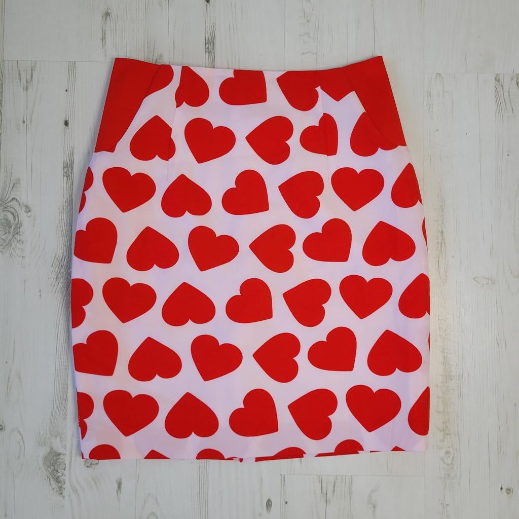 OppoSuits rok 38 M tot knee hartjes patroon wit rood, Maat 38/40 (M), OppoSuits, Nieuw, Ophalen of Verzenden