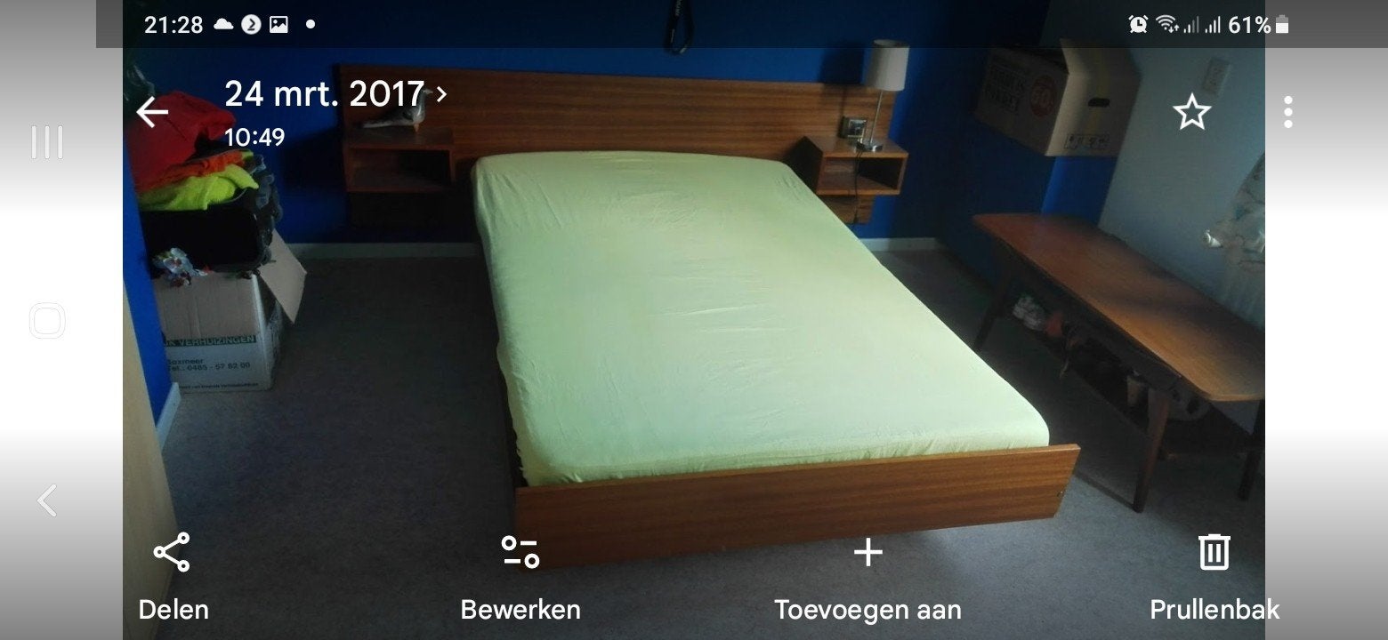 Vintage bed met spiraal en matras, Ophalen, Gebruikt, Vintage, 200 cm