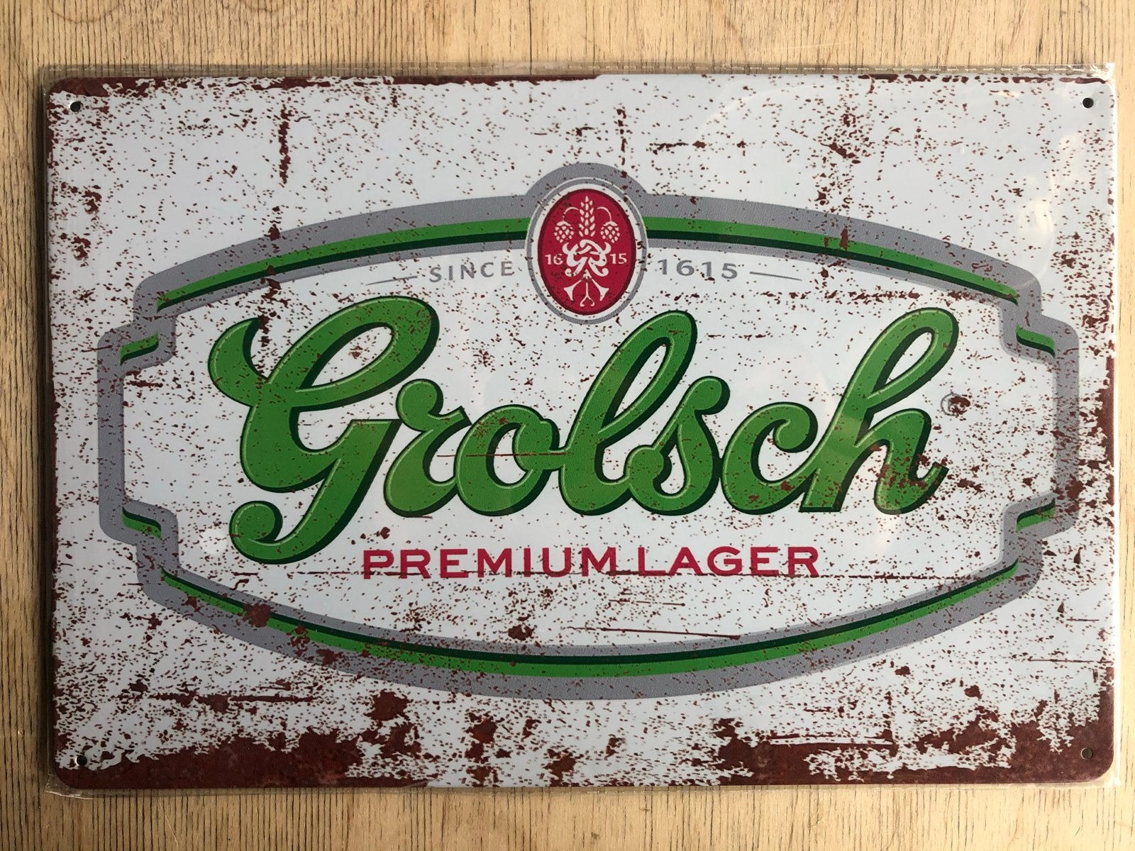 Grolsch metalen mancave wandborden 30x20 cm nieuw, Ophalen of Verzenden, Nieuw, Reclamebord, Plaat of Schild