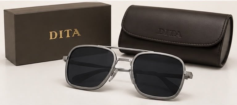 DITA zonnebril zilver/zwart – luxe & unisex, Overige merken, Zonnebril, Zwart, Ophalen of Verzenden