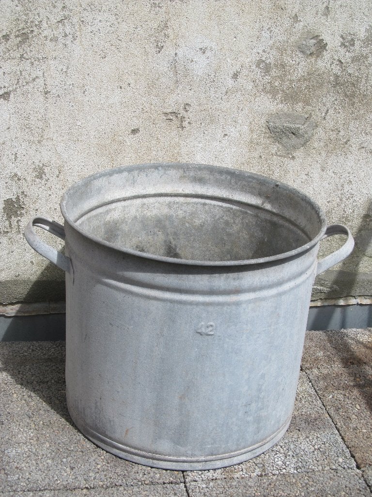 Vintage ronde zinken teil, Ophalen