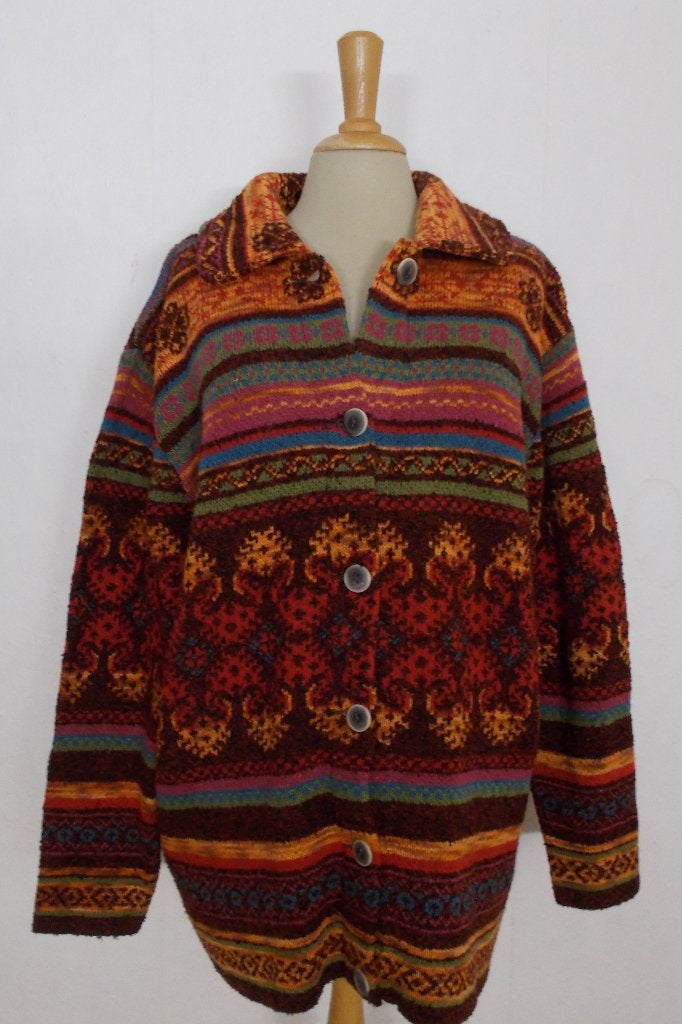Vrolijk mooie kleuren print vest! L/XL, Verzenden, Zo goed als nieuw, Maat 42/44 (L), Overige kleuren
