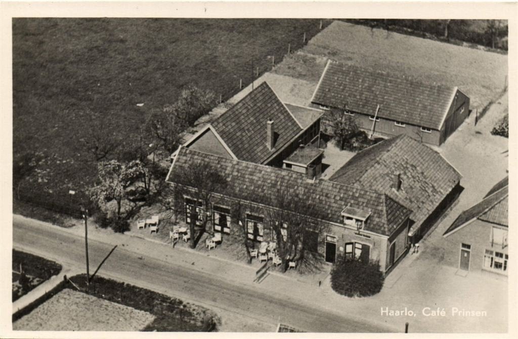 Haarlo, Cafe Prinsen - luchtfoto - ongelopen, Verzenden, 1940 tot 1960, Ongelopen, Noord-Brabant