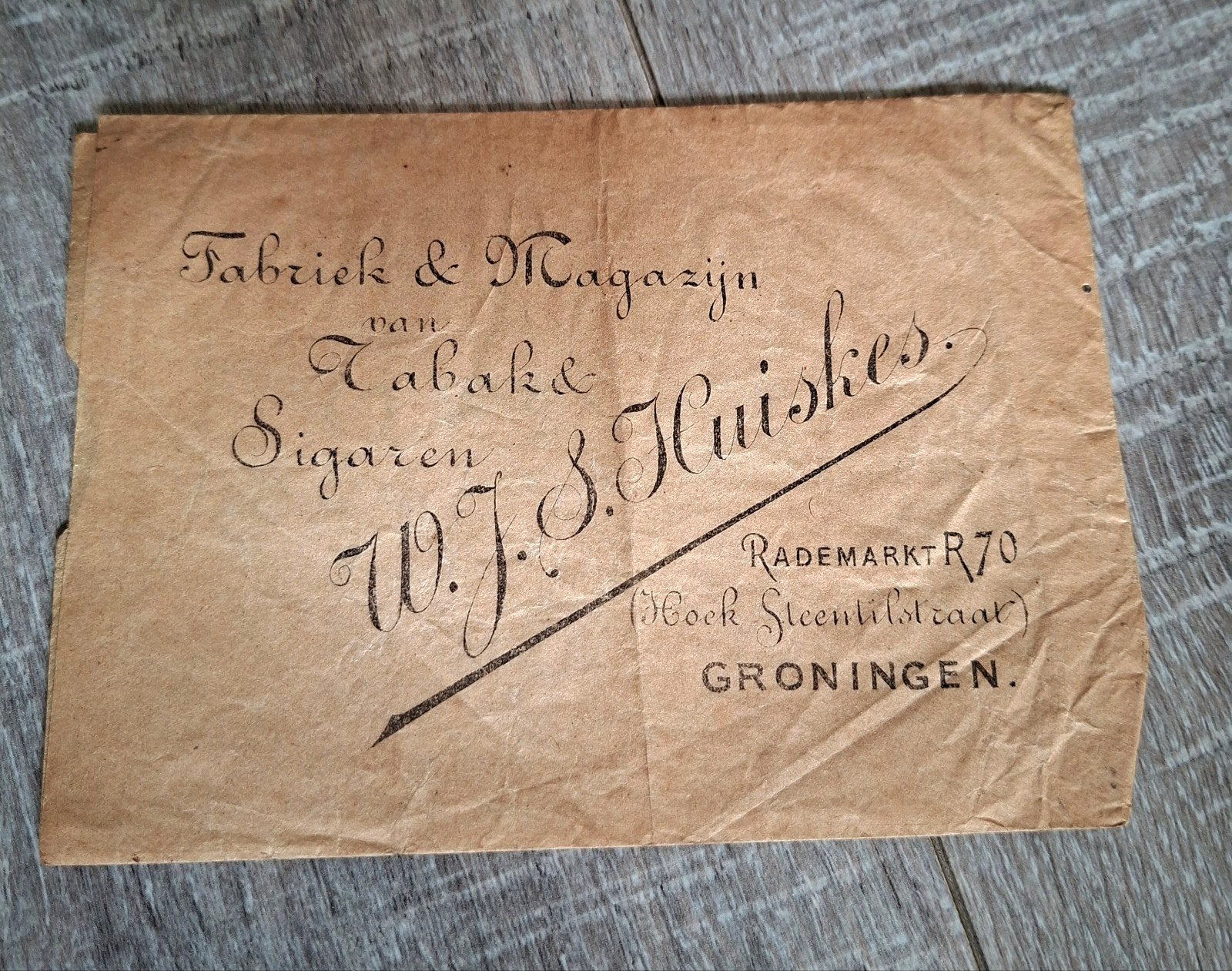 GRONINGEN - Anno 1920       SIGAREN ZAKJE, Ophalen of Verzenden, Gebruikt, Tabaksdoos of Verpakking