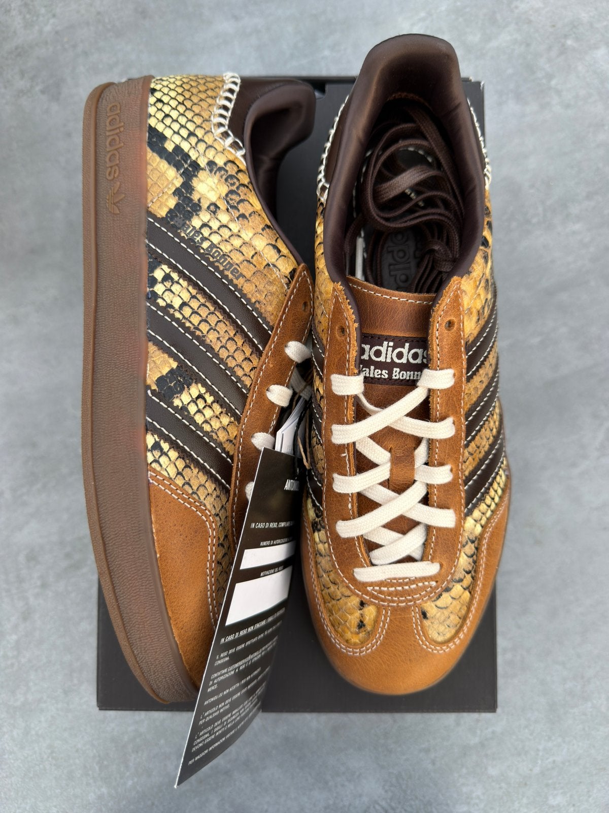 Wales Bonner Snakeskin Adidas Gazelle Indoor - Maat 40 2/3, --, Bruin, Nieuw, Ophalen of Verzenden