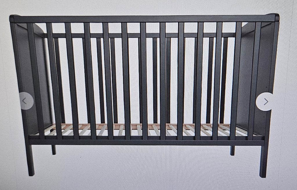 Houten zwarte Prenetal wieg met matras, Ophalen, Zo goed als nieuw, Wieg