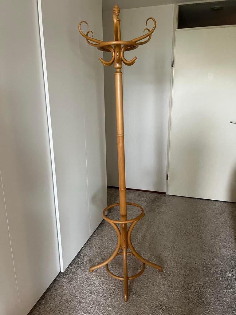 Vintage bambou houten staande kapstok met paraplubak, Huis en Inrichting, Woonaccessoires | Kapstokken, Ophalen, Gebruikt, Staande kapstok