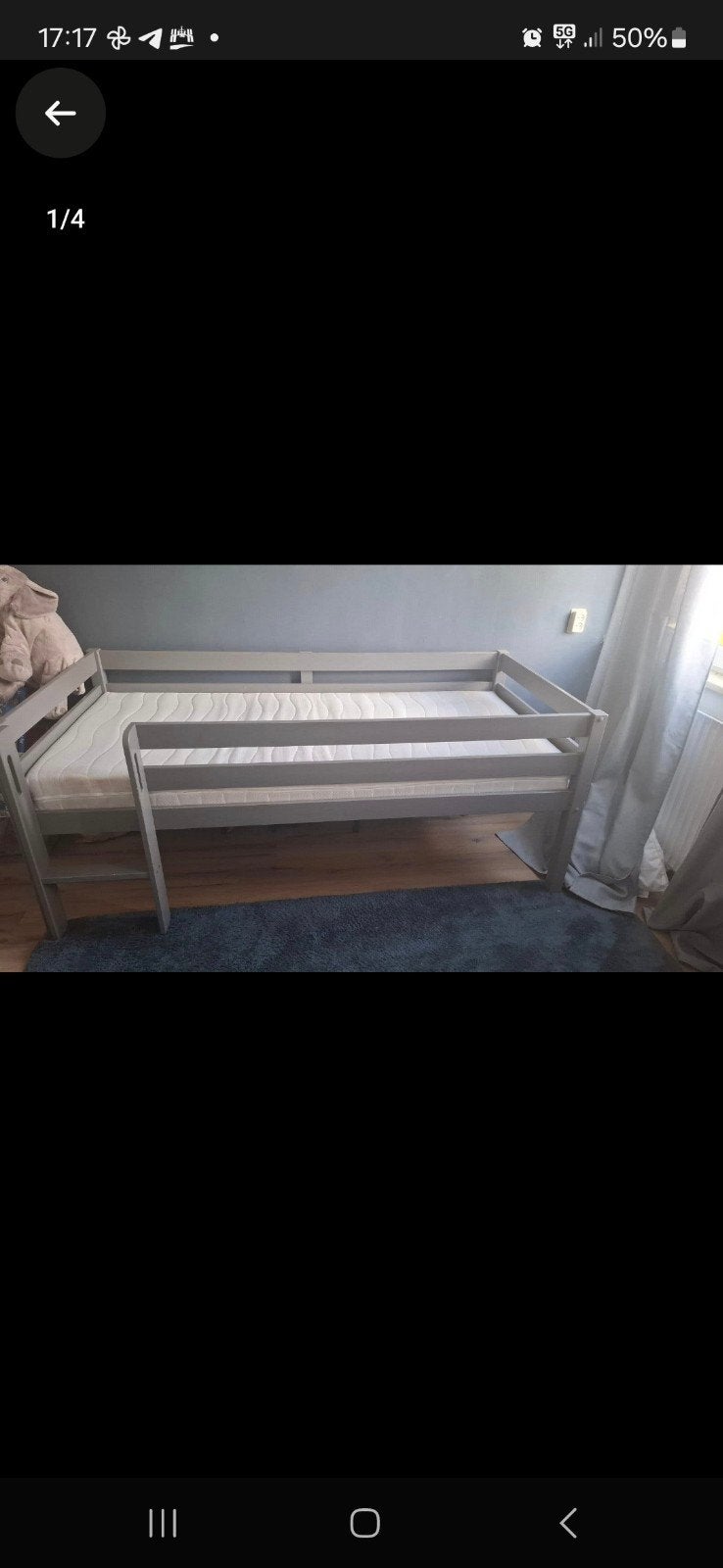 bed, Ophalen of Verzenden, Eenpersoons, 90 cm, Hoogslaper