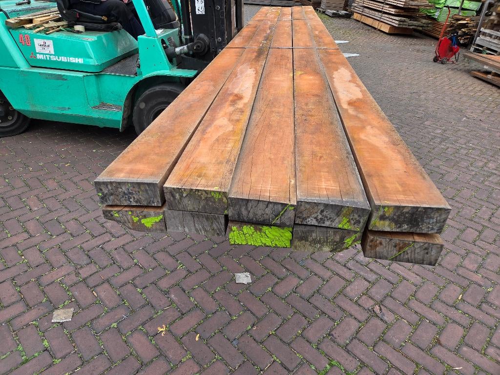 10 Hardhouten balken 7.5x17.0 cm / 6.20 m lang - nr: HB89, Ophalen, Nieuw, Hardhout, 250 cm of meer