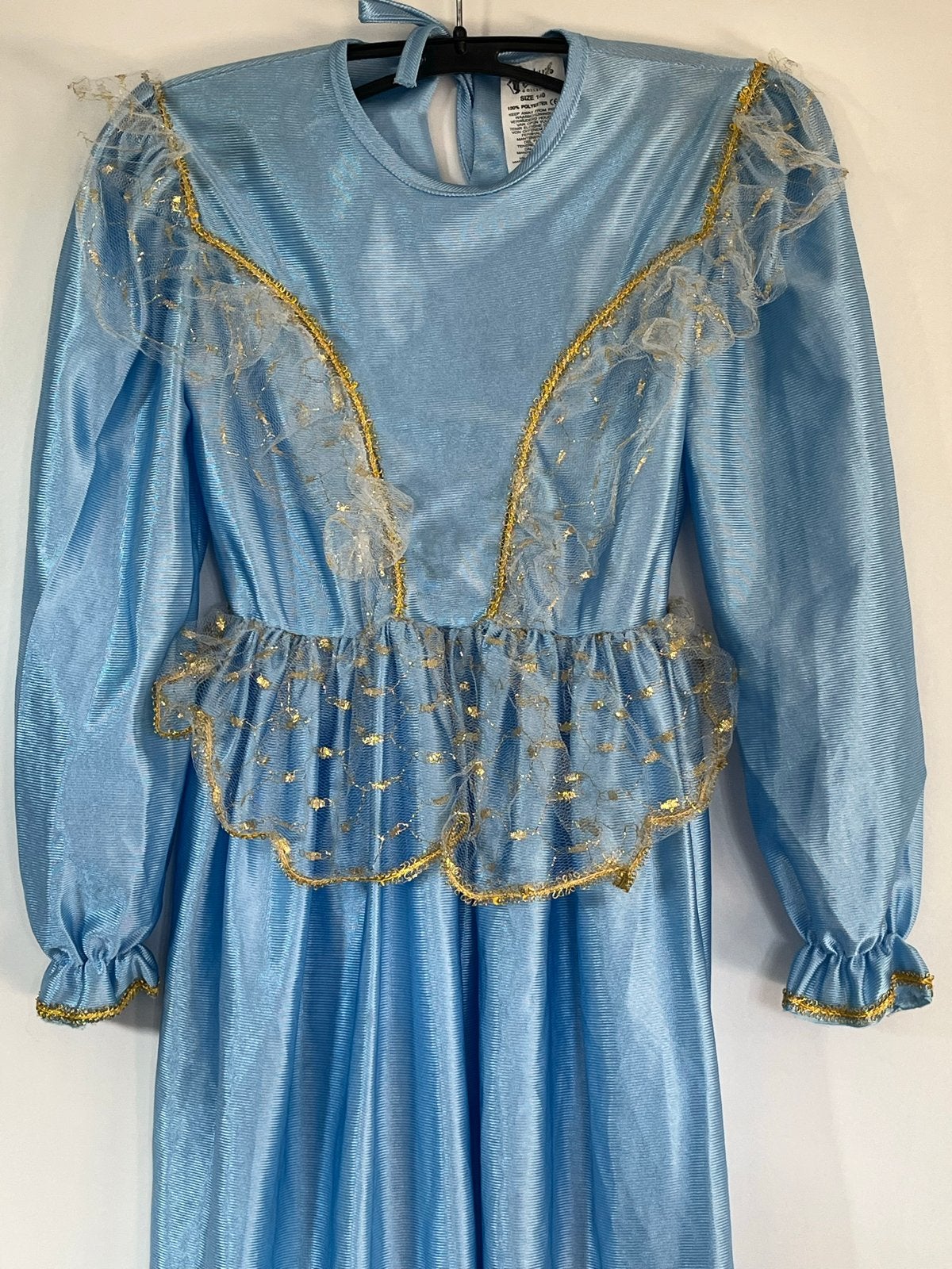 Prinsessenjurk Blauw Maat 140 - Verkleedfeestje, Ophalen, Zo goed als nieuw, 134 t/m 140, Meisje