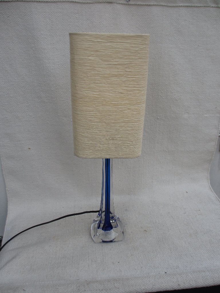 Vintage Paul Kedelv , Flygsfors tafellamp, Blauw, Gebruikt, Vintage, Glas