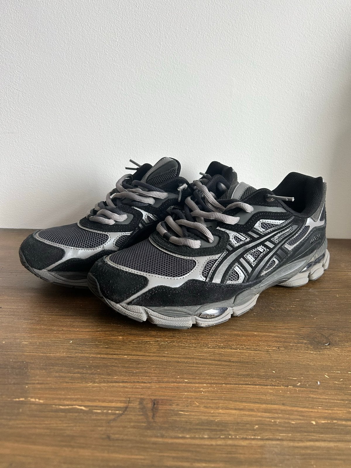 ASICS Sportstyle Gel-NYC Maat 47 - Zwart/Grijs, Ophalen of Verzenden, Gedragen, Zwart, Sneakers of Gympen