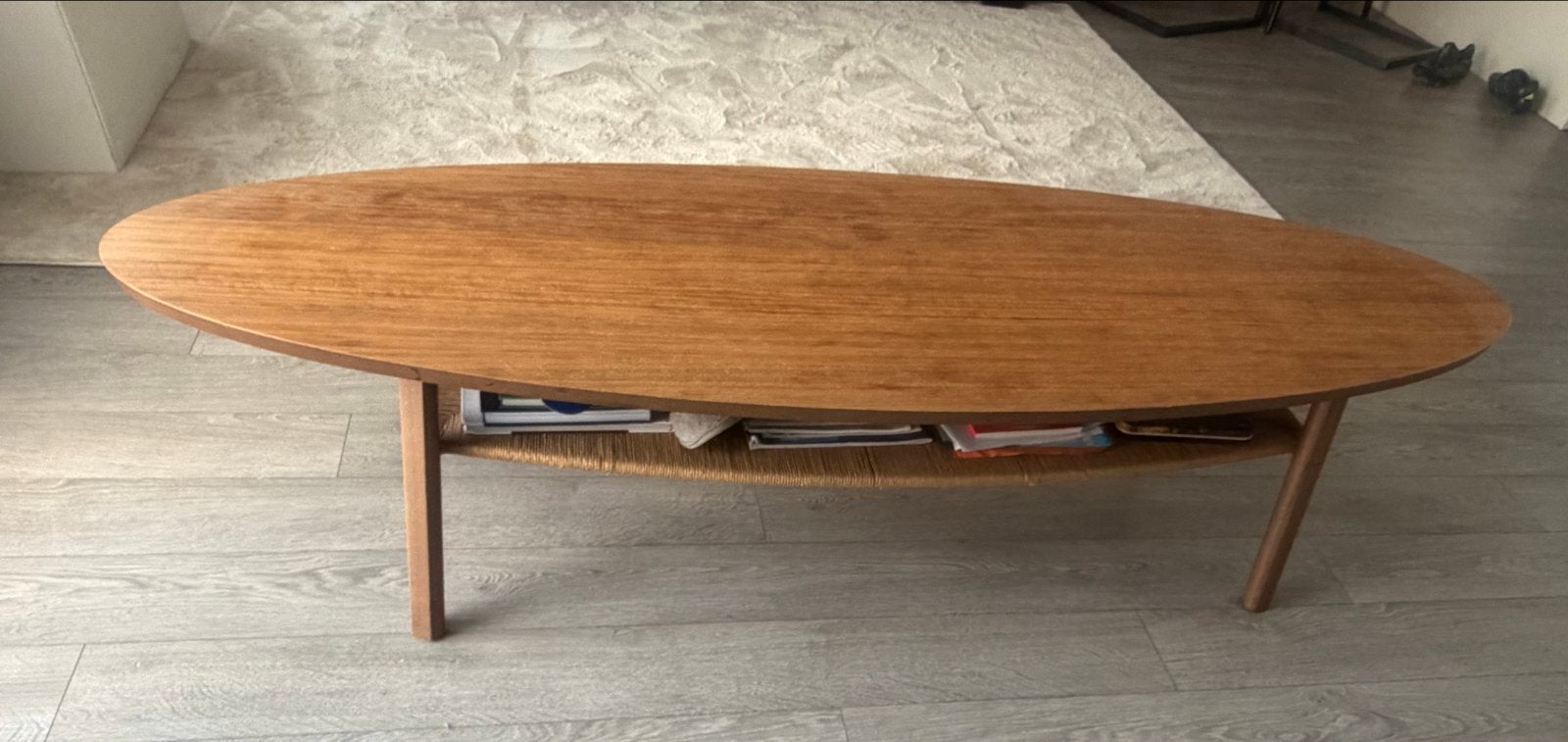 Ikea Stockholm Salontafel walnootfineer 180x59 cm, Ophalen, Gebruikt, 50 tot 100 cm, 150 tot 200 cm
