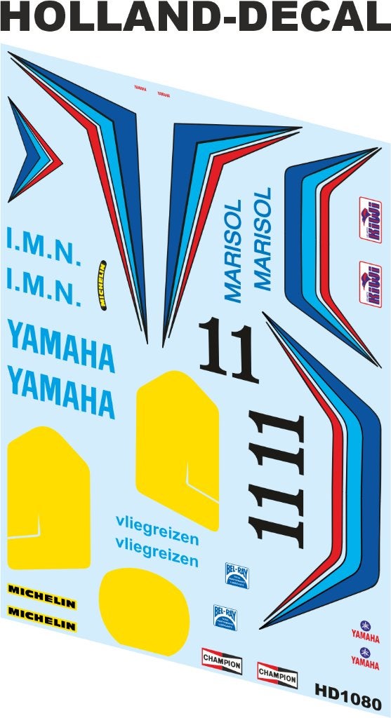 Decals Yamaha YZR 500 I.M.N. Boet van Dulmen 1/12, Overige merken, Nieuw, Ophalen of Verzenden, Groter dan 1:32