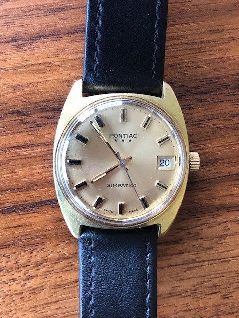 Pontiac herenhorloge, Overige merken, Staal, Met bandje, Verzenden