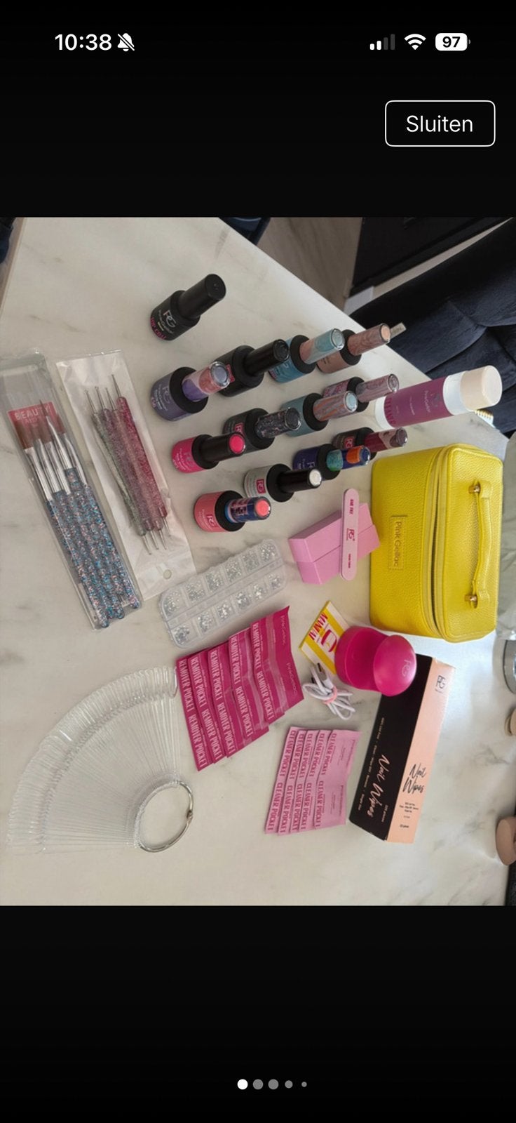 Pink gellac Nieuw set, 18 kleuren 1 base + accessoires, Overige kleuren, Nieuw, Ophalen of Verzenden, Handen en Nagels