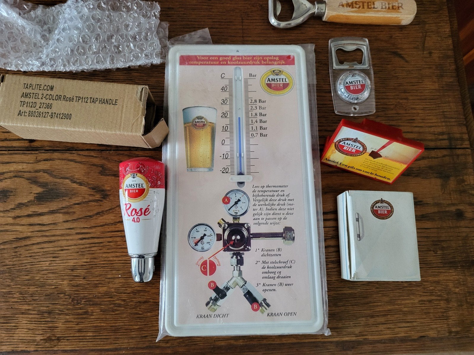 mooie Amstel Bier spullen Tapruiter Nieuwe weermeter Enz, Ophalen of Verzenden, Gebruikt