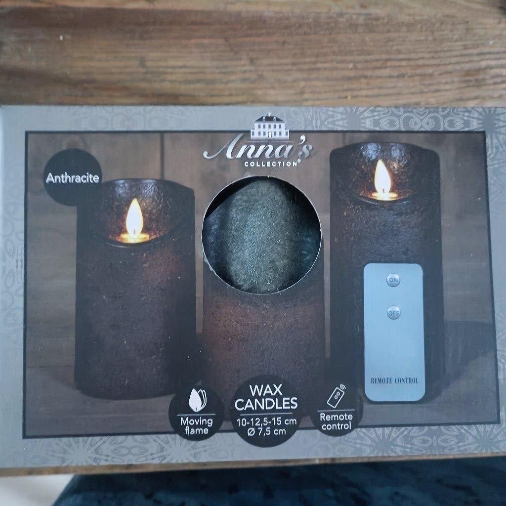 anna collection's kleur zwart nep kaarsen led zie foto, Huis en Inrichting, Woonaccessoires | Kandelaars en Kaarsen, Overige materialen