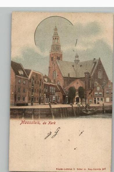 Maassluis De Kerk  Lichtdruk S. Bakker st 1902, Verzenden, Voor 1920, Gelopen, Zuid-Holland