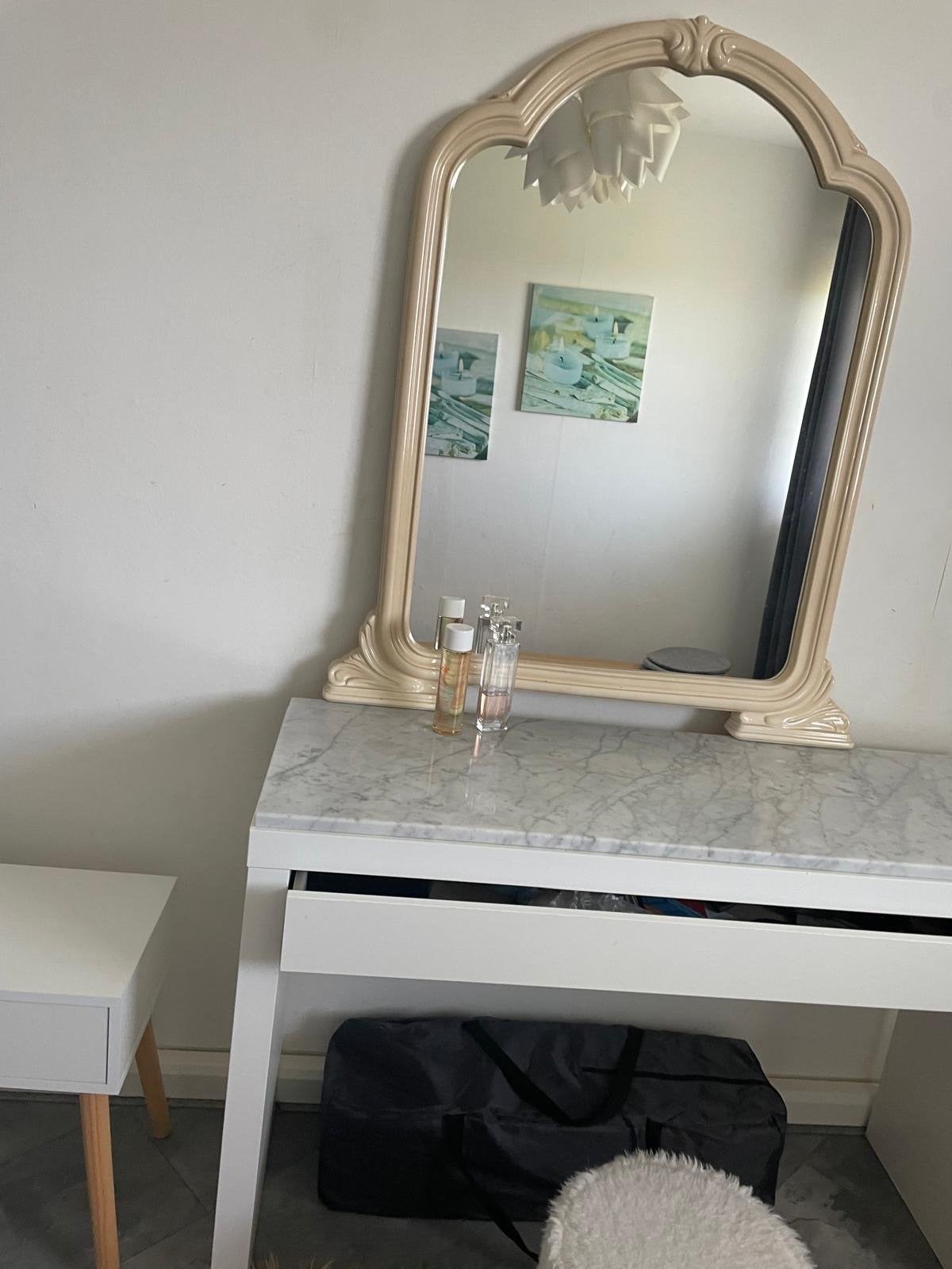 IKEA MALM toilettafel wit 120x41 cm met marmeren blad, Huis en Inrichting, Ophalen, Gebruikt, 100 tot 150 cm, Minder dan 100 cm