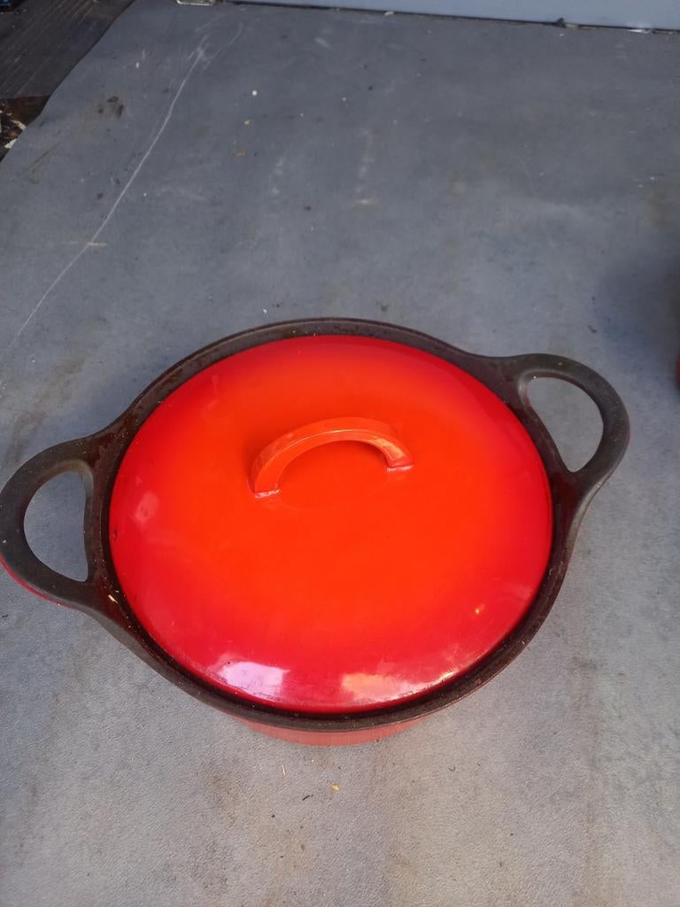 Hackman Gietijzeren Braadpan - Rood, 25cm, Gebruikt, Gietijzer, Ophalen of Verzenden, Keramische plaat