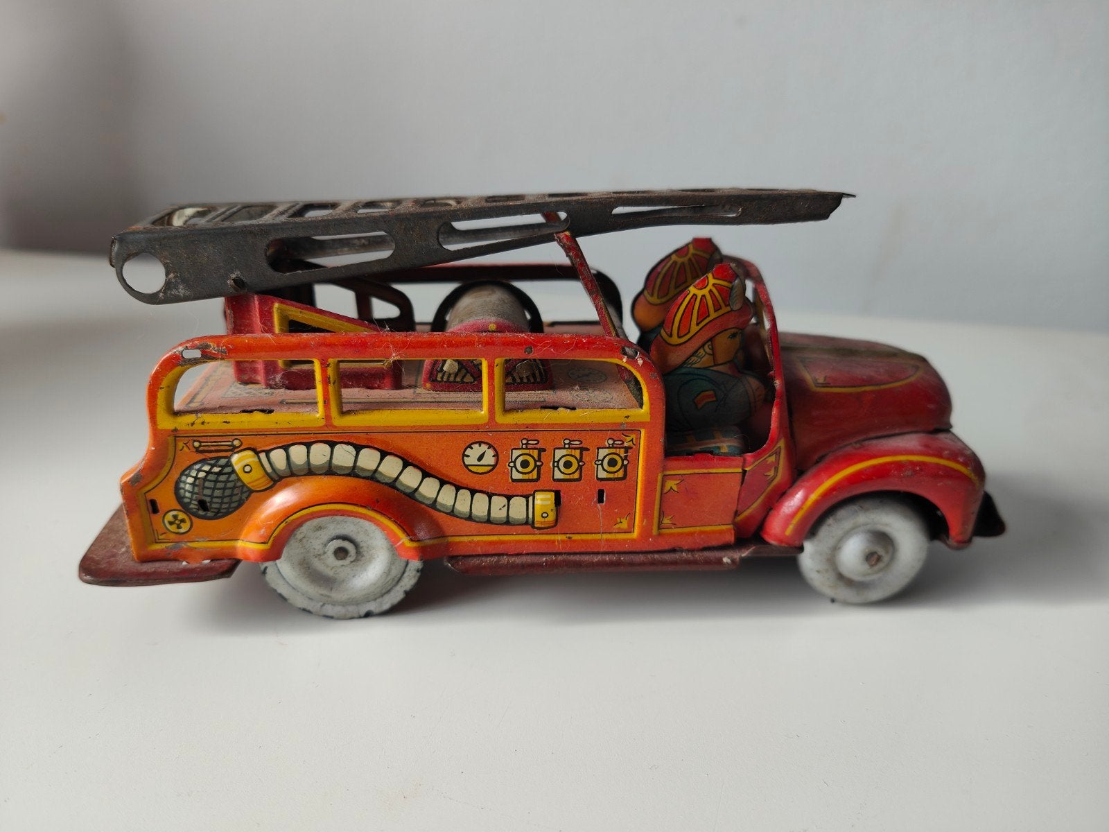 Vintage blikken brandweerwagen - Japan, Antiek en Kunst, Ophalen of Verzenden