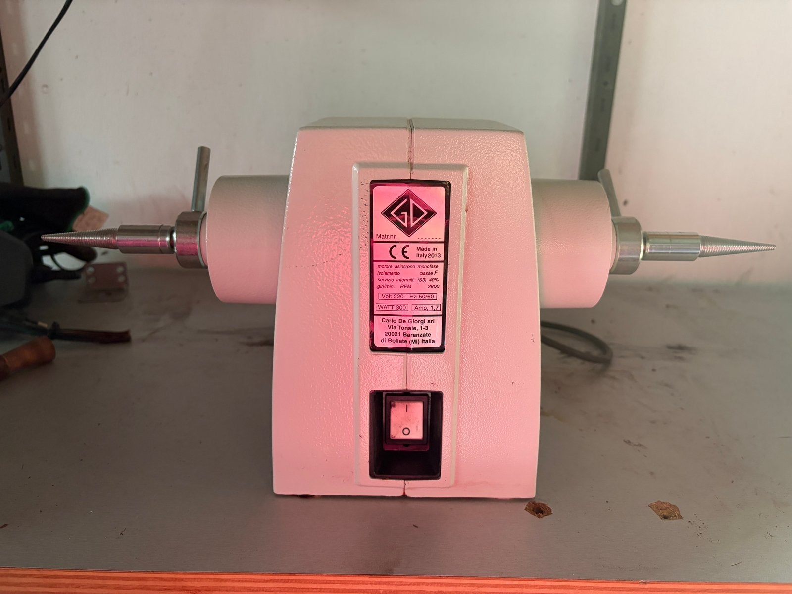 Carlo De Giorgi polijstmachine 300W, Ophalen, Gebruikt, Minder dan 700 watt, Werkbankslijpmachine