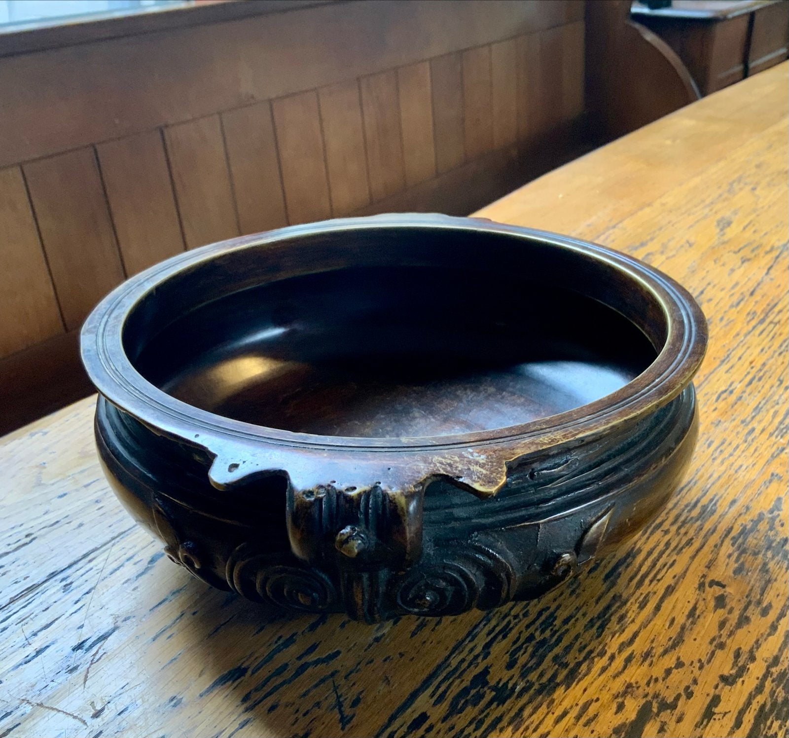 Antieke Aziatische Bronzen Wierookbrander / Offerkom, Ophalen of Verzenden, Brons