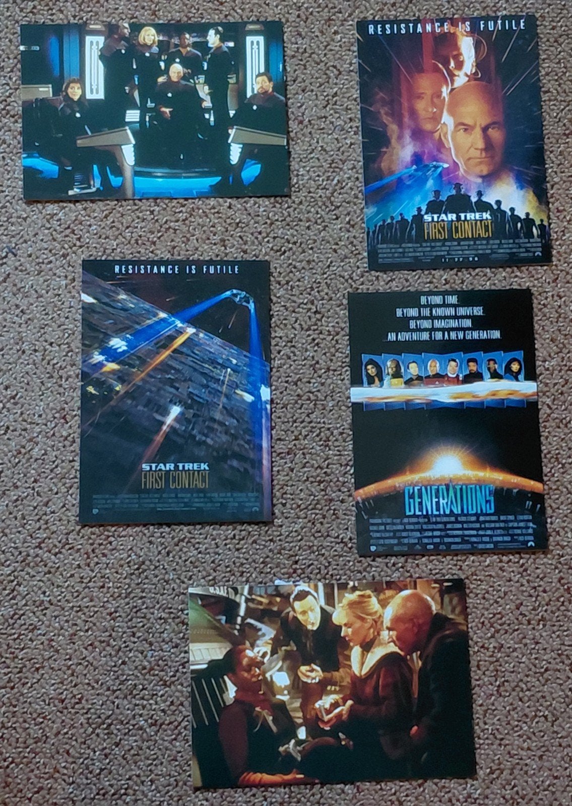 Star Trek TNG The Next Generation ansichtkaarten, Ophalen of Verzenden, Gebruikt, Film, Foto of Kaart