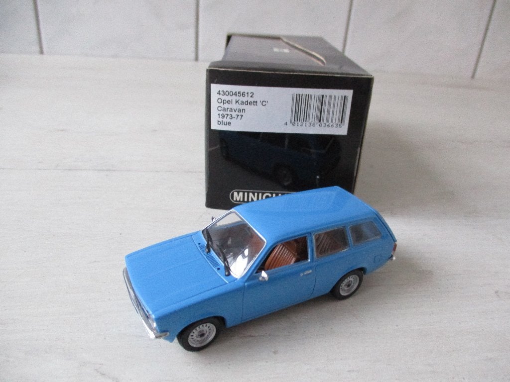 Minichamps Opel Kadett C Caravan1973-77 Pastel bleu, Ophalen of Verzenden, Nieuw, Auto, MiniChamps