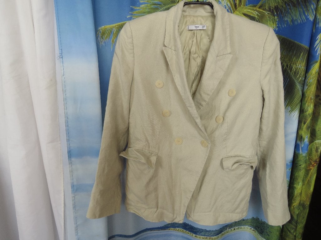 beige linnen blousejasje mt 42 van MNG, Kleding | Dames, Beige, MNG, Maat 42/44 (L), Ophalen of Verzenden