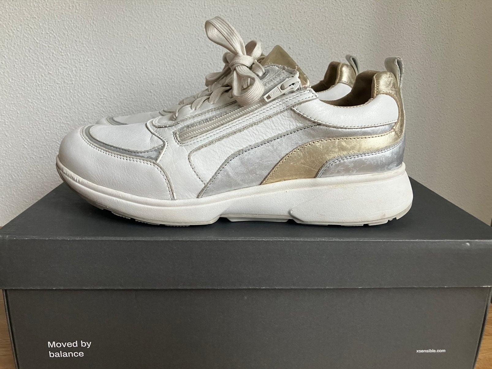 Xsensible stretchwalker zgan witleer nieuwe inlegzool 42/HX, Verzenden, Wit, Sneakers of Gympen, Gedragen
