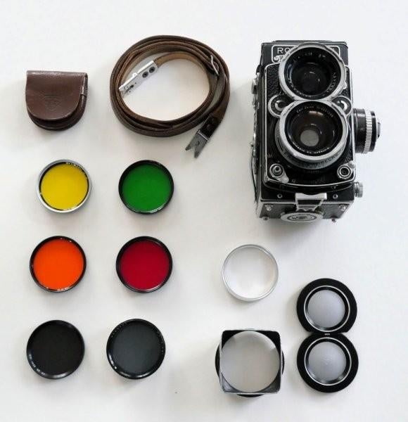 Rolleiflex Wide met Distagon 1:4 - 55 mm objectief, Ophalen of Verzenden, Gebruikt, Spiegelreflex, Overige Merken