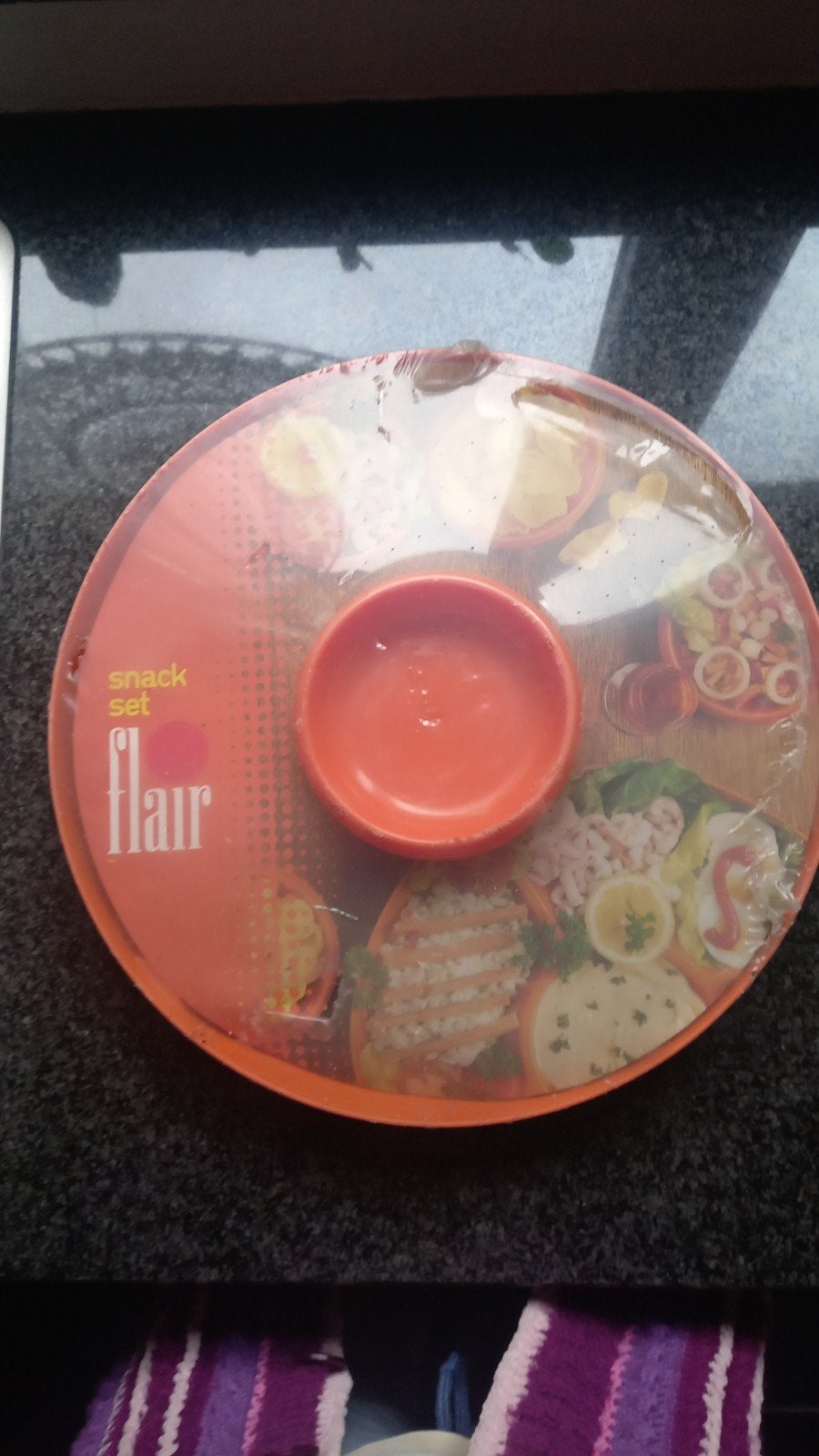 Flair snack set, oranje Jaren 70., Ophalen of Verzenden