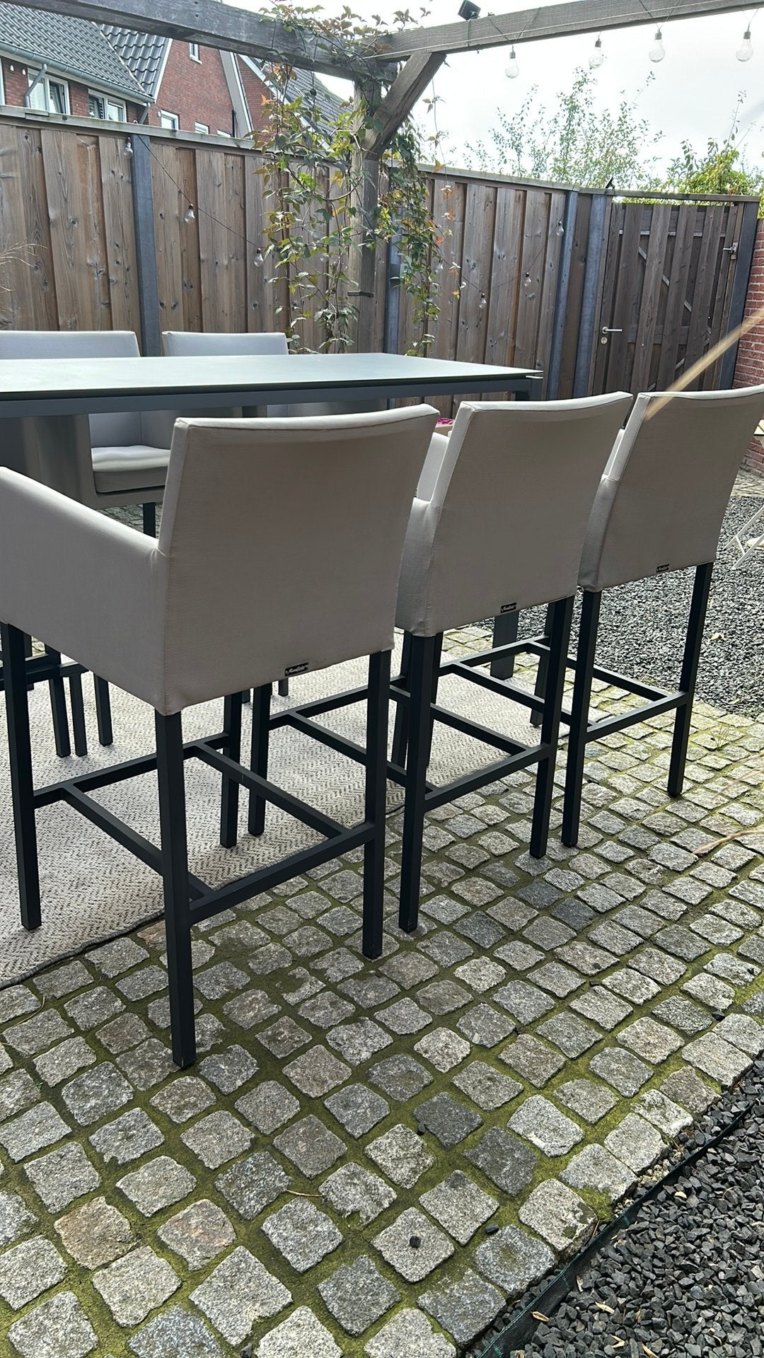 Foto 14 van Tuinset Bellagio Saretto bartafel 225x75x105cm en 6 stoelen