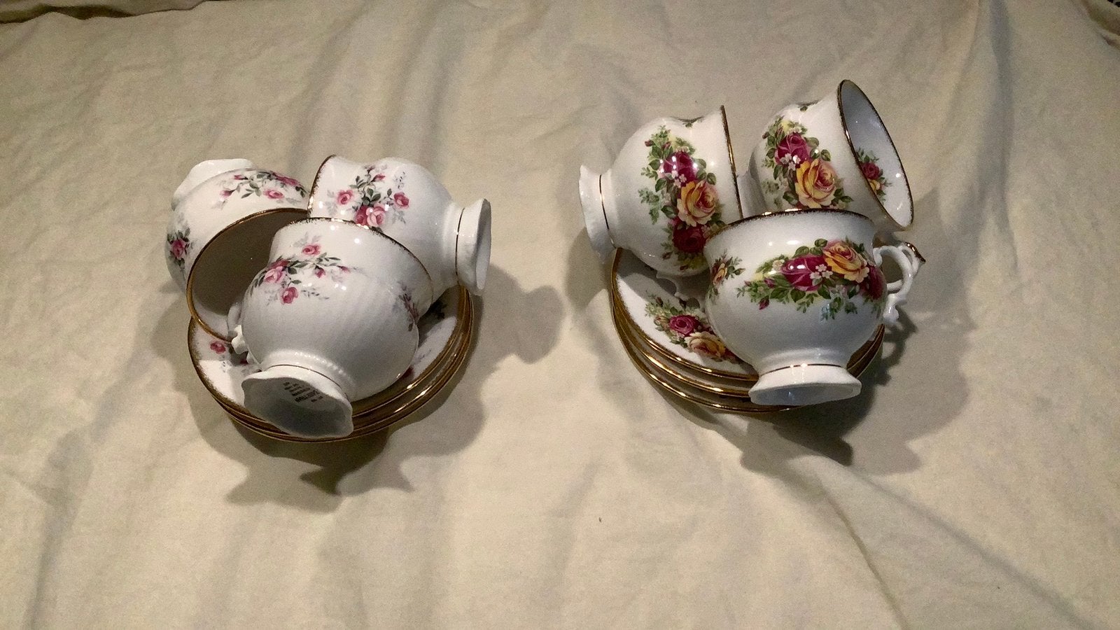 6 stuks kop en schote porselein elizabethan, Ophalen of Verzenden