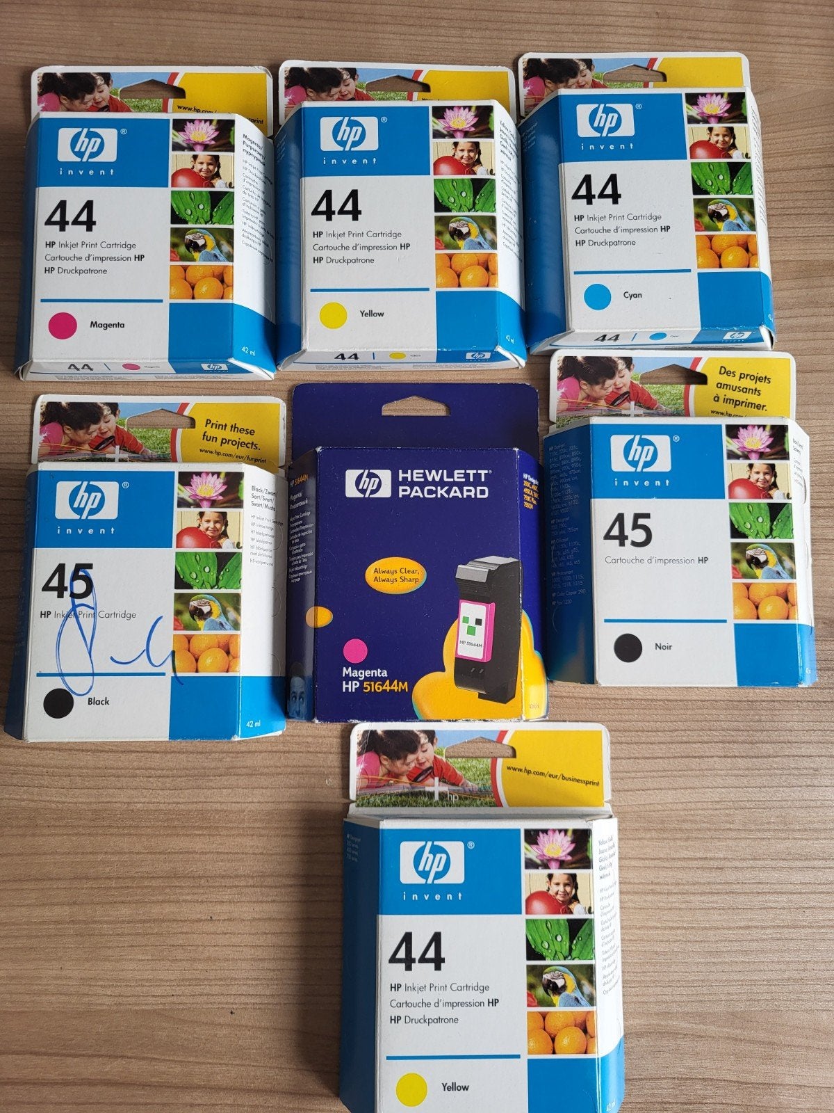 HP Inktcartridges 44 & 45 (Magenta, Geel, Cyaan, Zwart), Kleur printen, Printer, Inkjetprinter, Nieuw