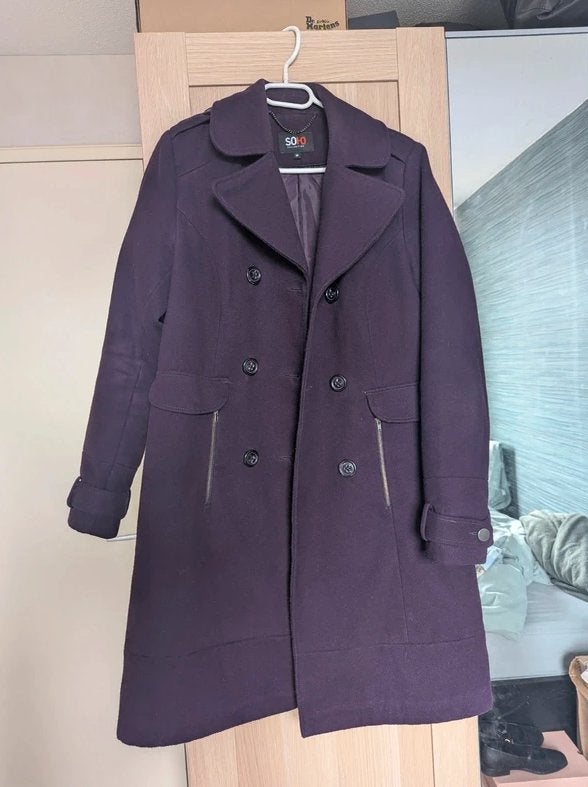 Paarse stoffen jas, Kleding | Dames, Jassen | Winter, Maat 38/40 (M), Verzenden, Paars, Soho